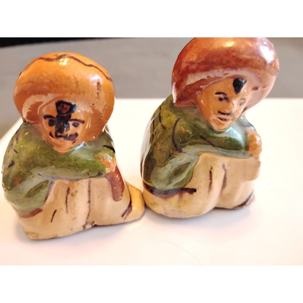 🤎Vintage Festival Hand Painted Mexican Siesta Western Twin Mustache Ceramics